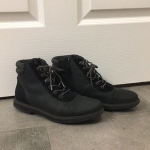 Black combat boots